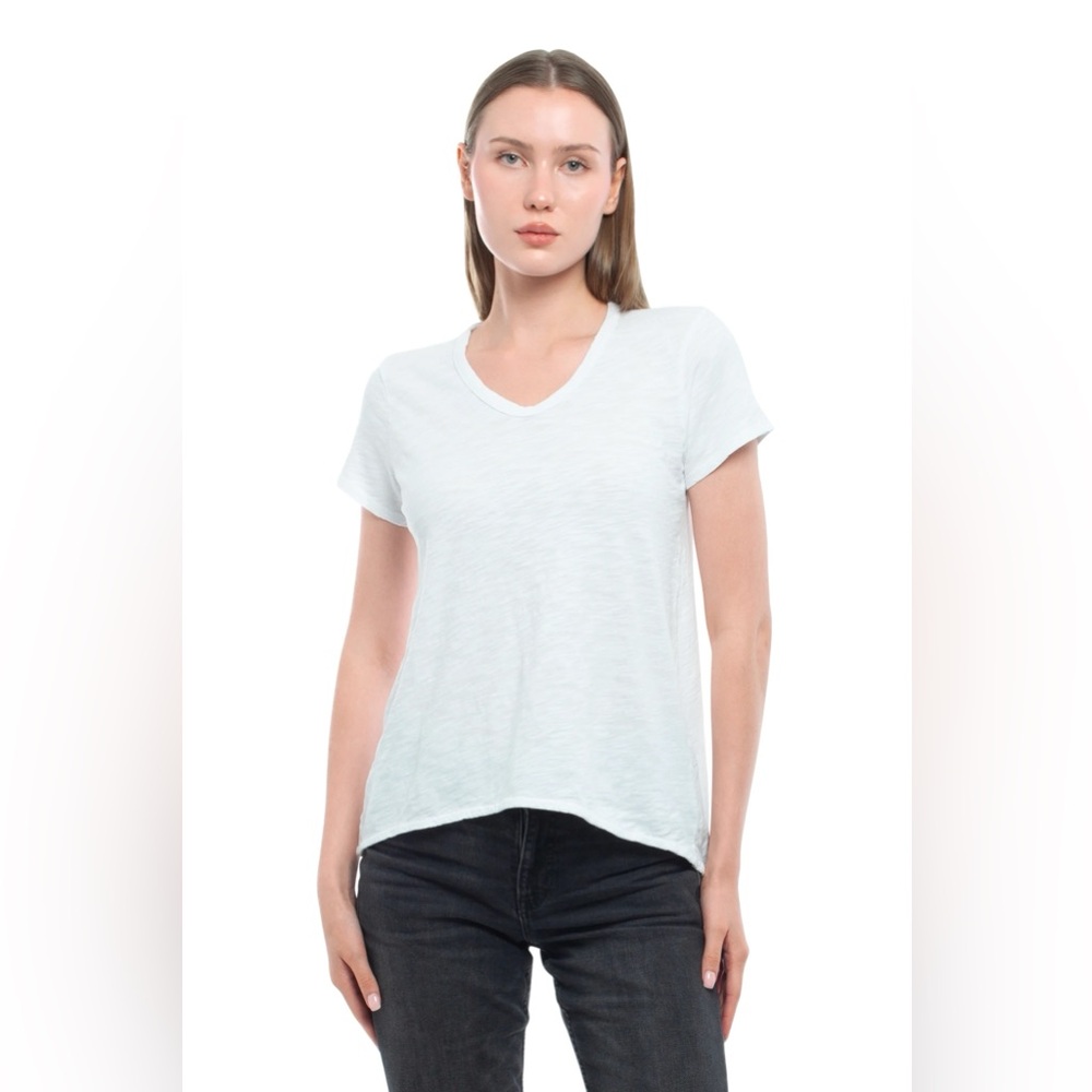 WILT Crew Neck Short Sleeve Shrunken Boyfriend Tee - white - L - excellent cond